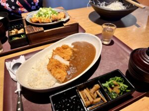 curry katsu on a plate with so