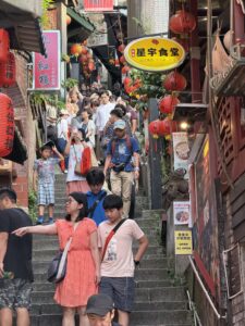 Crowded streets in Jiufen