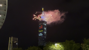 Fireworks atop the Taipei 101